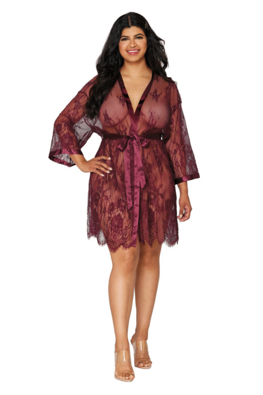 Eyelash Lace Robe Plus-1