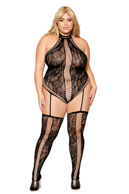 Lace Up Teddy Set Plus-1