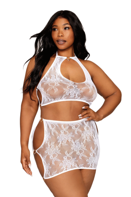 Lace Keyhole Bralette Set Plus-1