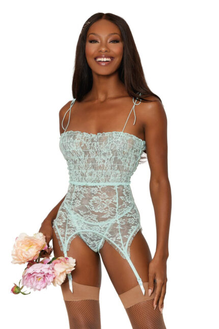 Smocked Lace Garter Slip Set-1
