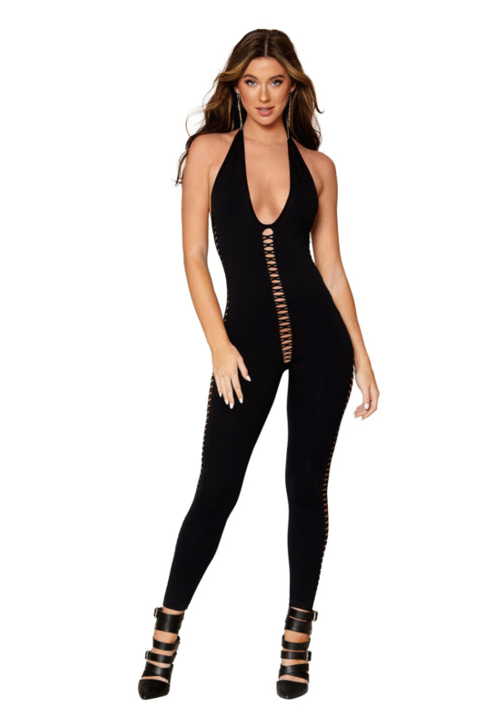 Halter Catsuit Bodystocking-1