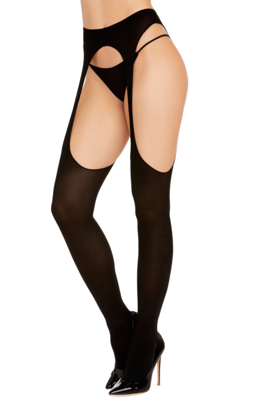 Opaque Suspender Pantyhose-1