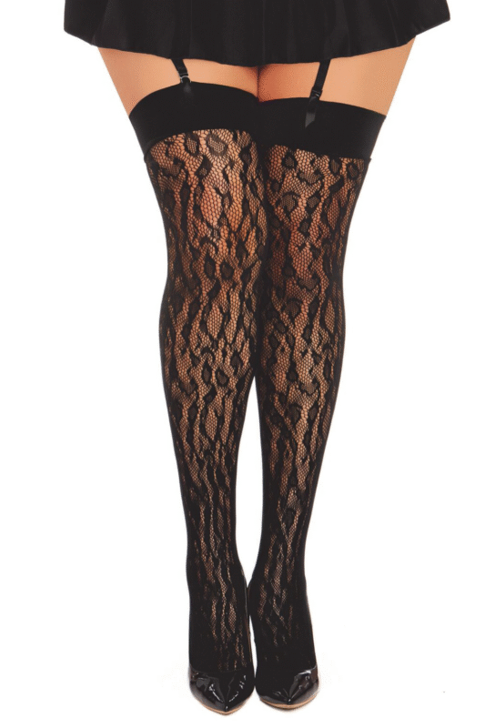 Leopard Design Thigh High Stockings Plus-1