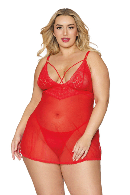Lace Babydoll Set Plus-1