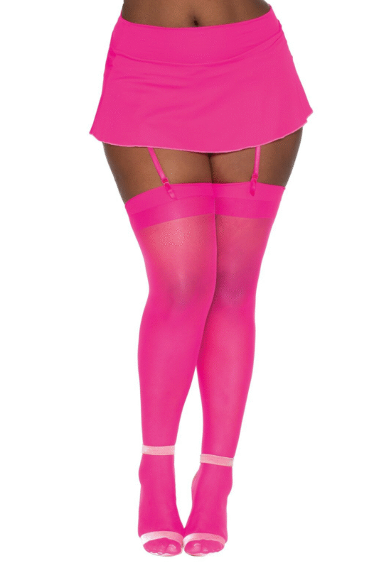 Sheer Thigh High with Back Seam Plus-1