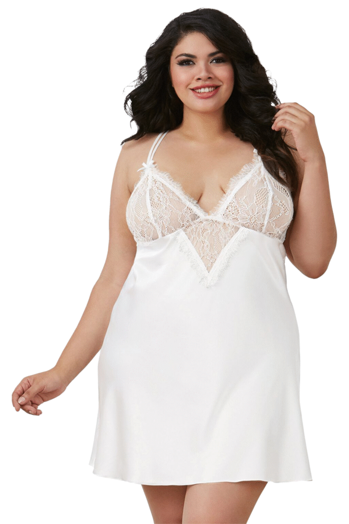 Silky Charmeuse Chemise Plus-1