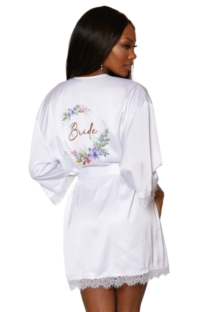 Satin Floral Bride Robe-1