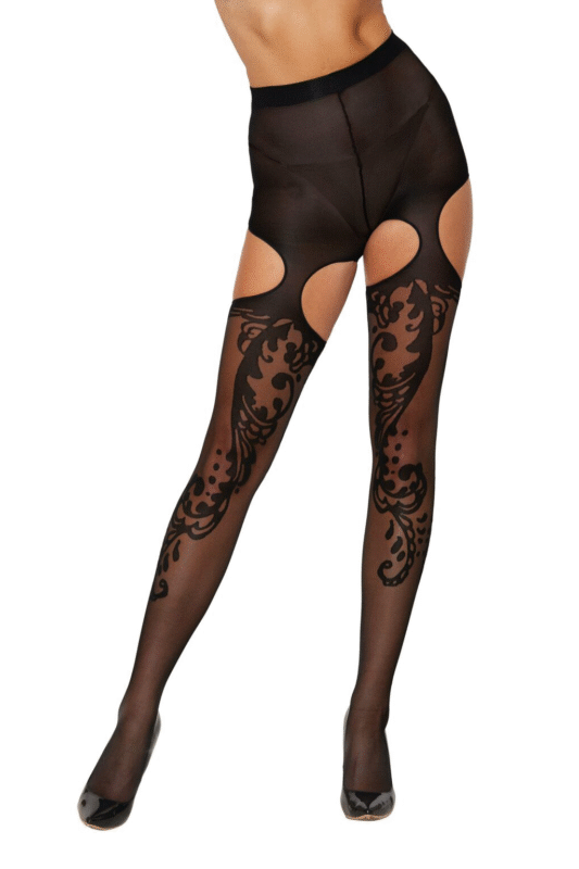 Swirl Jacquard Pantyhose-1