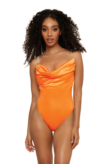 Satin Cowl Neck Teddy-1