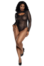 Sheer Shimmery Bodysuit Plus-1