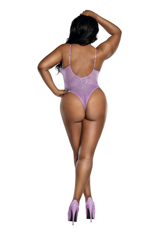 Ombre Glitter Mesh Bodysuit Plus-2