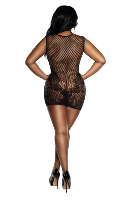 Patterned Lace Seamless Dress Plus-2