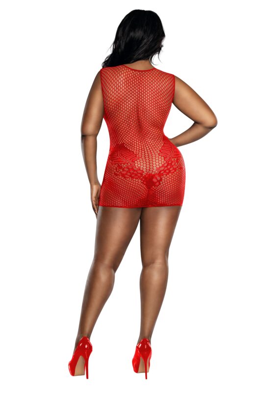 Patterned Lace Seamless Dress Plus-2
