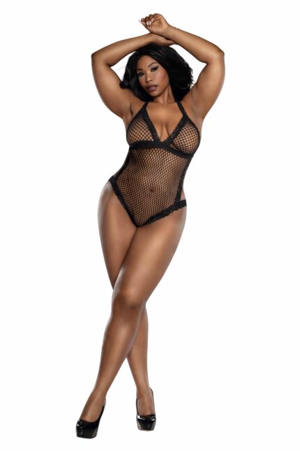 Lace and Net Teddy Plus-1