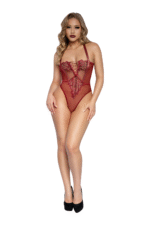 Lace Up Floral Teddy-1