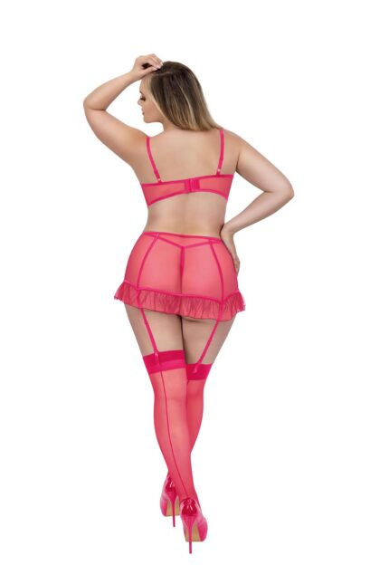 Ella 3 Piece Skirt Set Vibrant Pink Plus-2