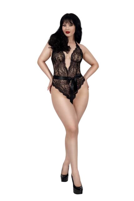 Tiana Lace Teddy Plus Black-1